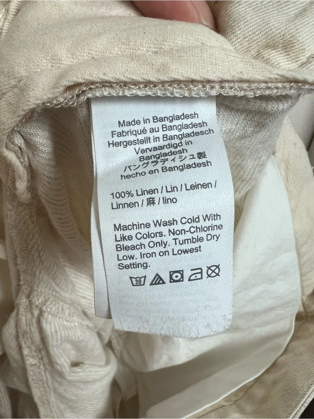 J.Crew 100% Linen Shorts Men's 32 Oatmeal Flat Front Summer Chino 9